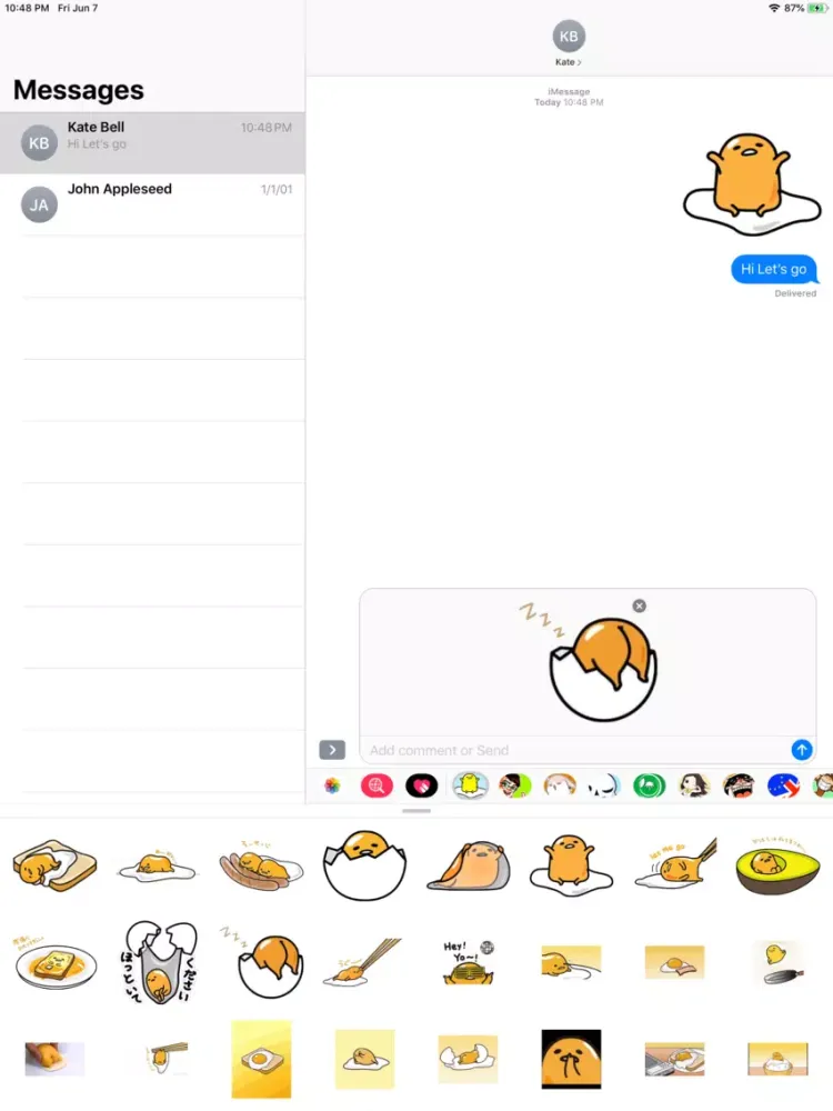Скриншоты Gudetama Egg Animated Stickers iPad 