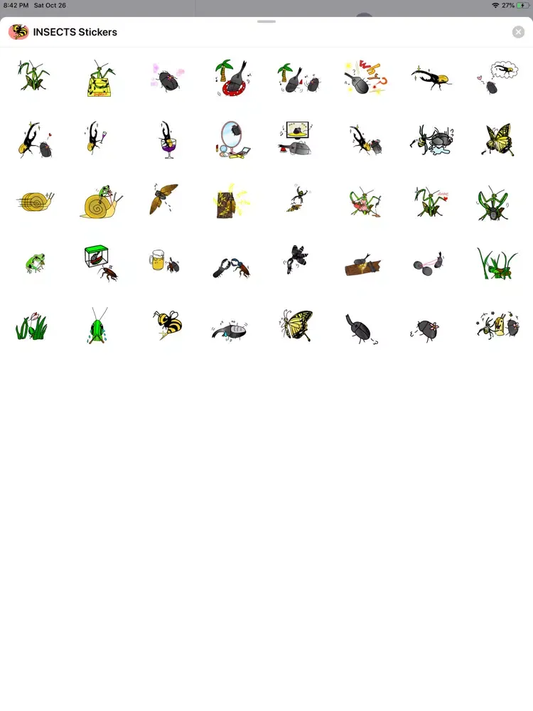 Capturas de tela do INSECTS Animal Stickers iPad 