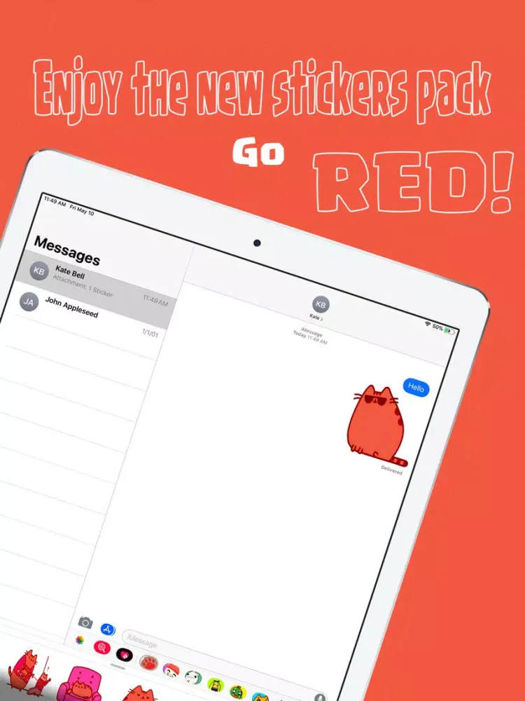 Red Pu Stickers iPad  スクリーンショット