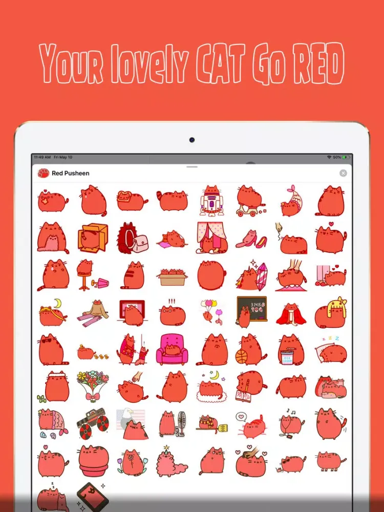 Red Pu Stickers iPad  スクリーンショット