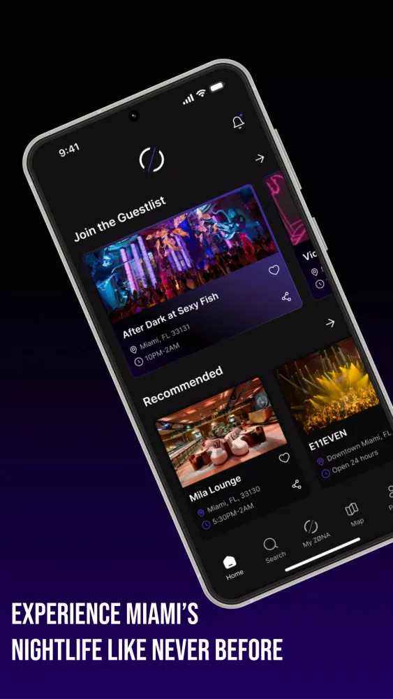 Screenshot di ZONA: Miami Nightlife Network