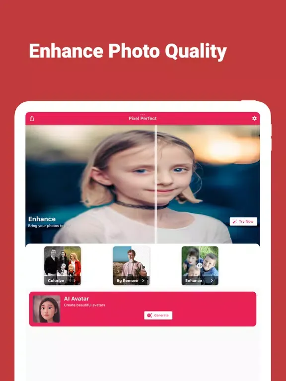 Tangkapan skrin PixelGenius: AI Photo Enhancer iPad 