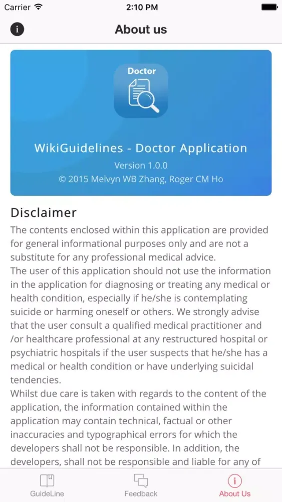 Captures d'écran de Wiki Guidelines Doctor