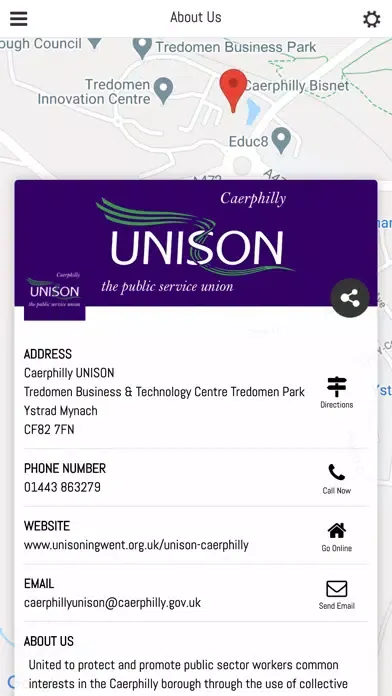 Ảnh chụp màn hình của Unison Caerphilly