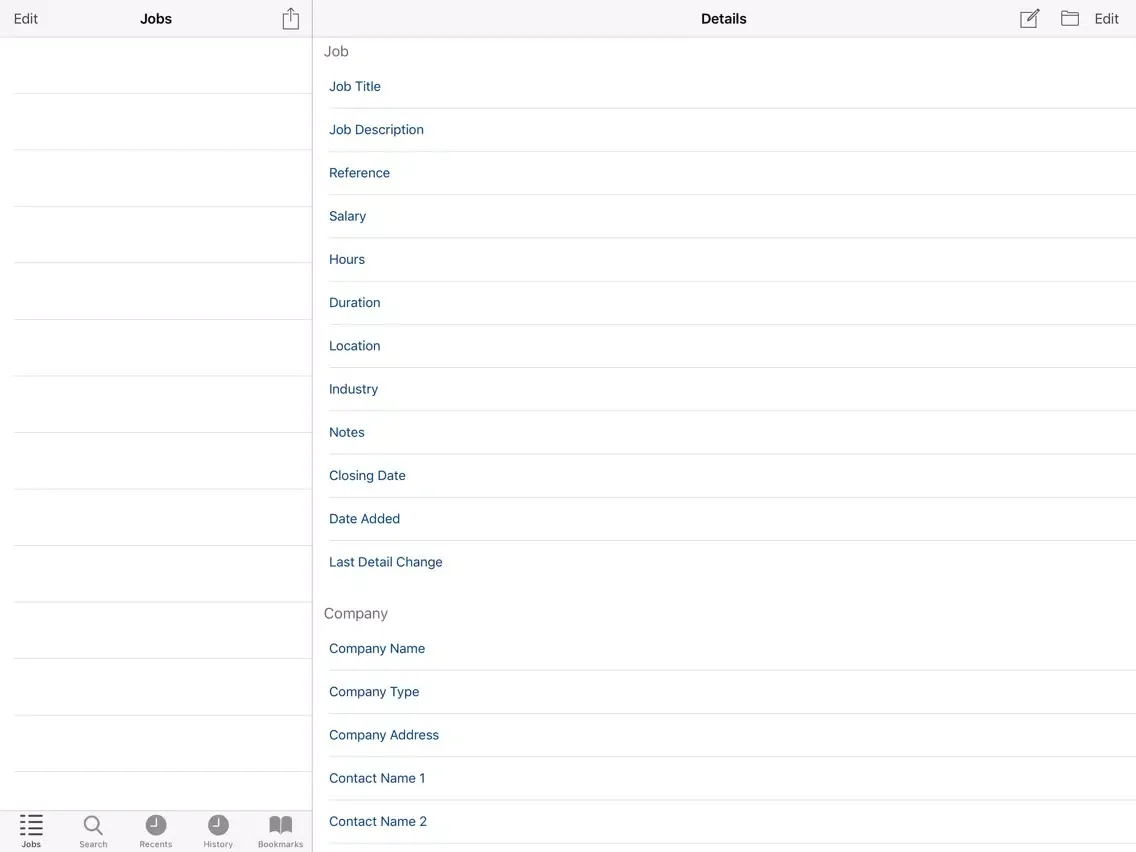 Capturas de pantalla de Job Details iPad 