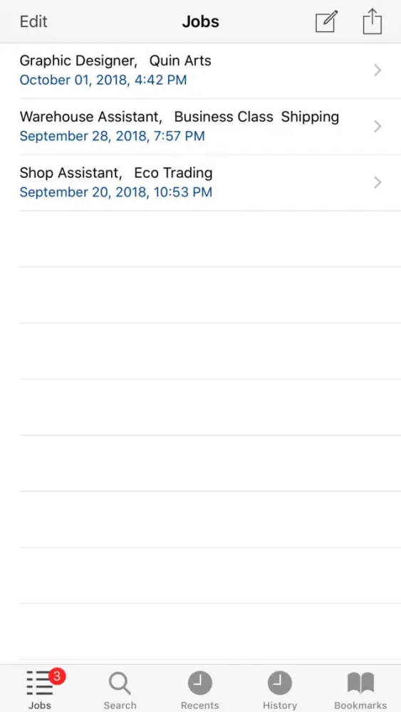 Capturas de pantalla de Job Details