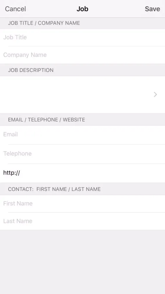 Capturas de pantalla de Job Details