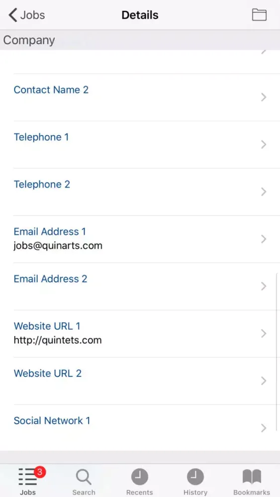 Capturas de pantalla de Job Details