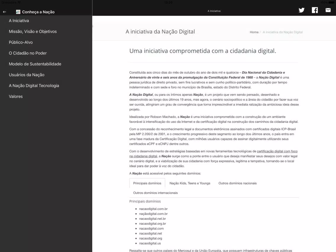 Nação Digital iPad 应用截图