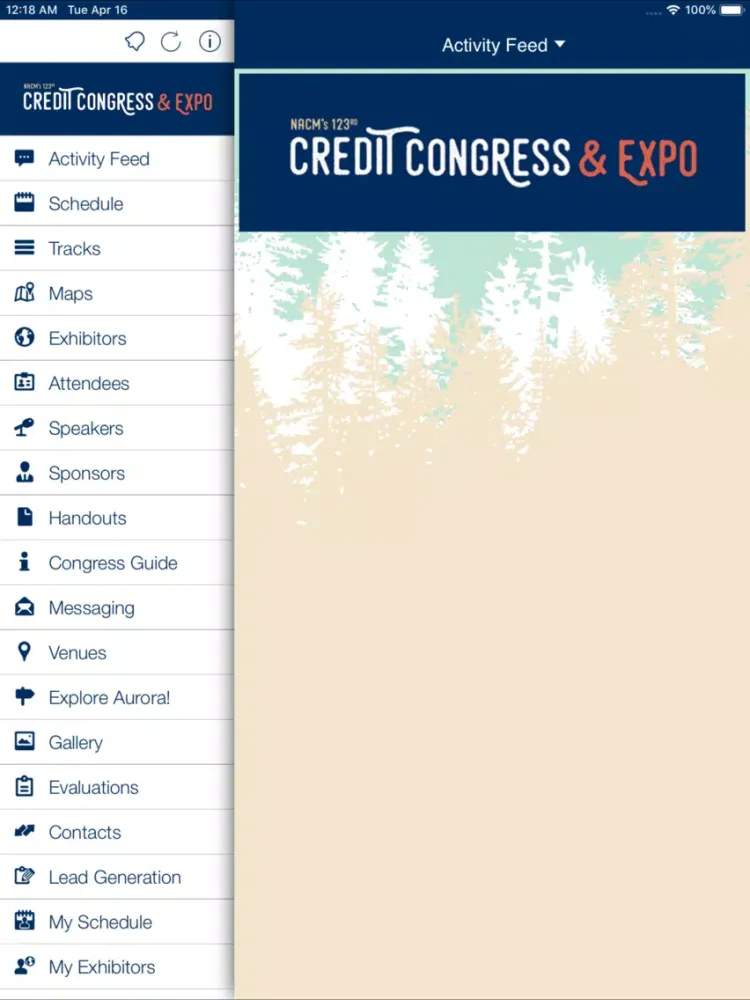 Capturas de tela do NACM Credit Congress 2019 iPad 
