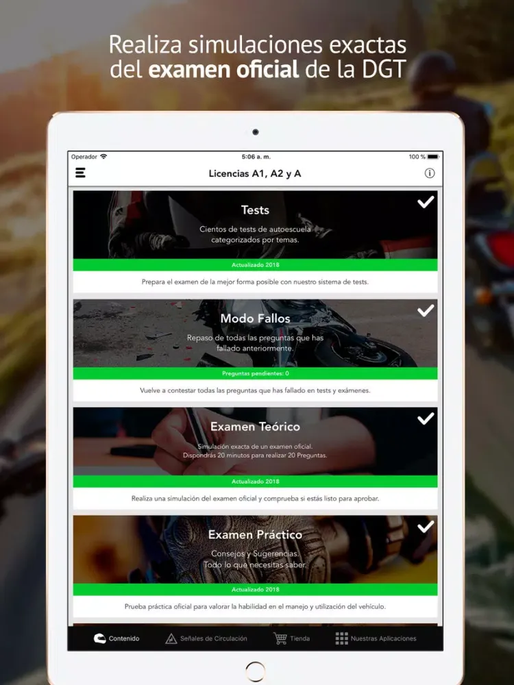 Ảnh chụp màn hình của Licencia de Motos - Premium iPad 