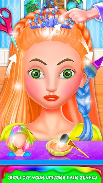 ภาพหน้าจอของ Unicorn Princess Makeover DIY