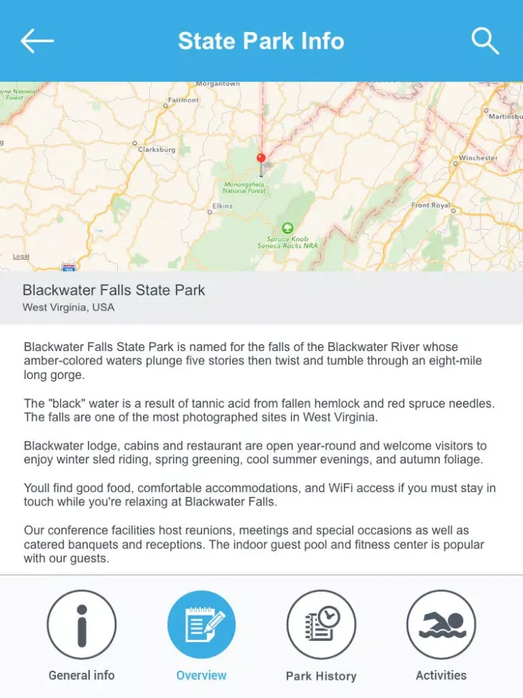 Captures d'écran de West Virginia National Parks & State Parks iPad 