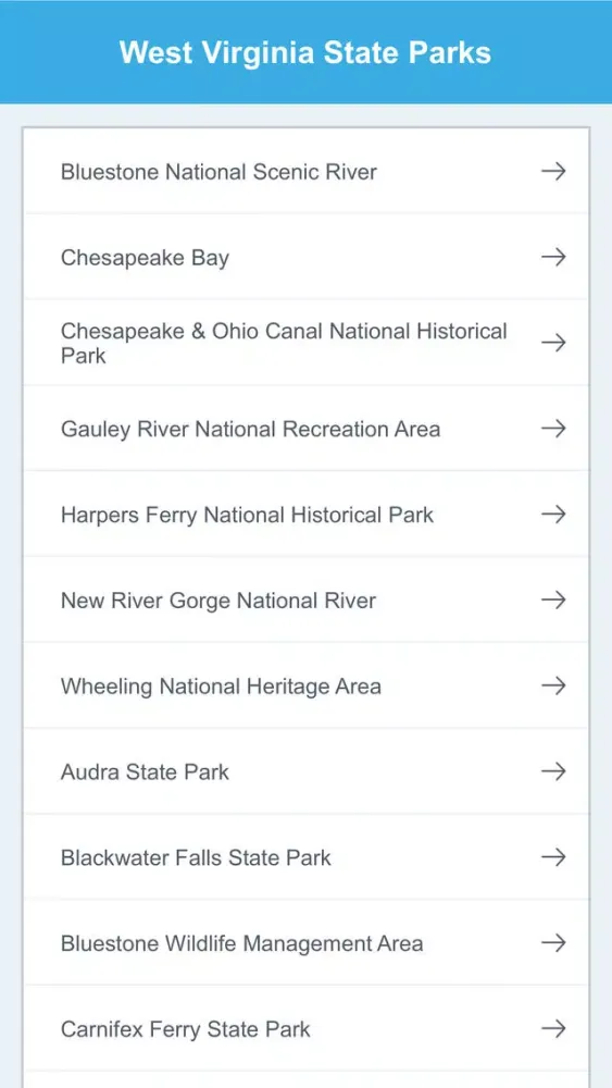 Captures d'écran de West Virginia National Parks & State Parks
