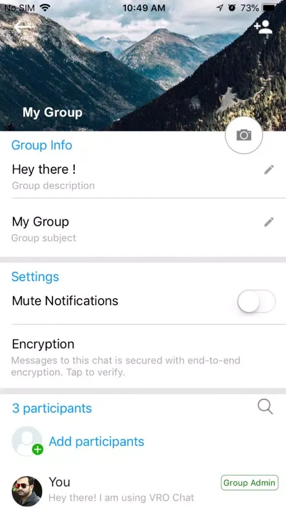 Tangkapan layar VRO Chat and Call