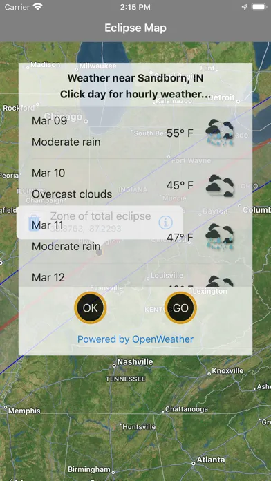 Capturas de tela do Eclipse Run