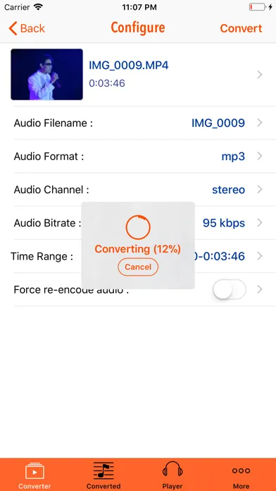 Captures d'écran de iVideo2Audio - Video to MP3