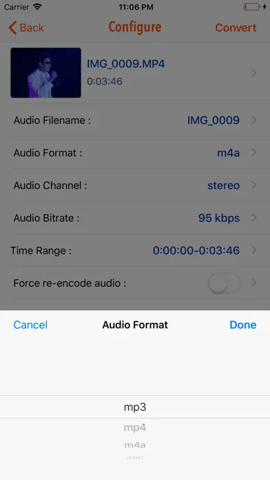 Captures d'écran de iVideo2Audio - Video to MP3