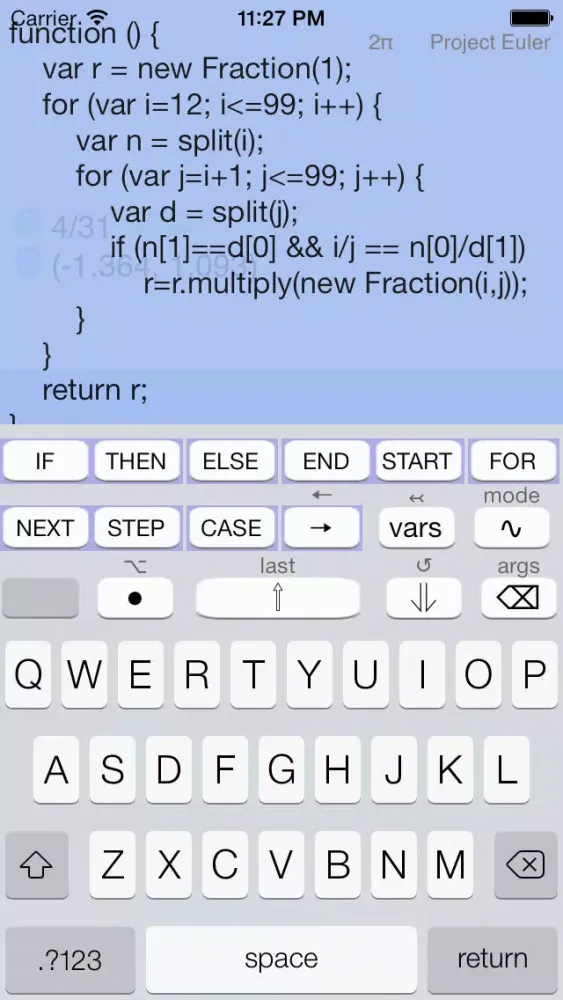 Capturas de tela do ND0 RPN Graphing Calculator