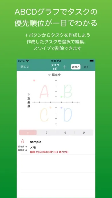 Capturas de tela do シンプル「ABCDタスク管理」