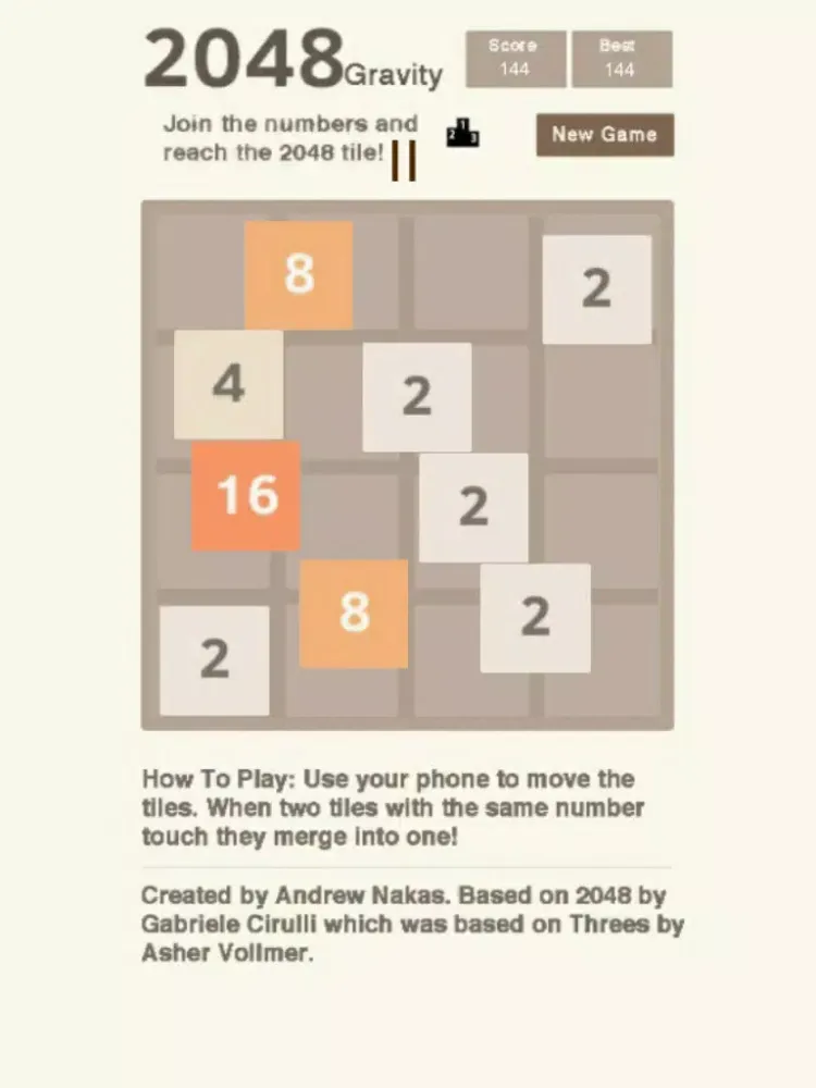 تصاویر 2048 Gravity iPad 
