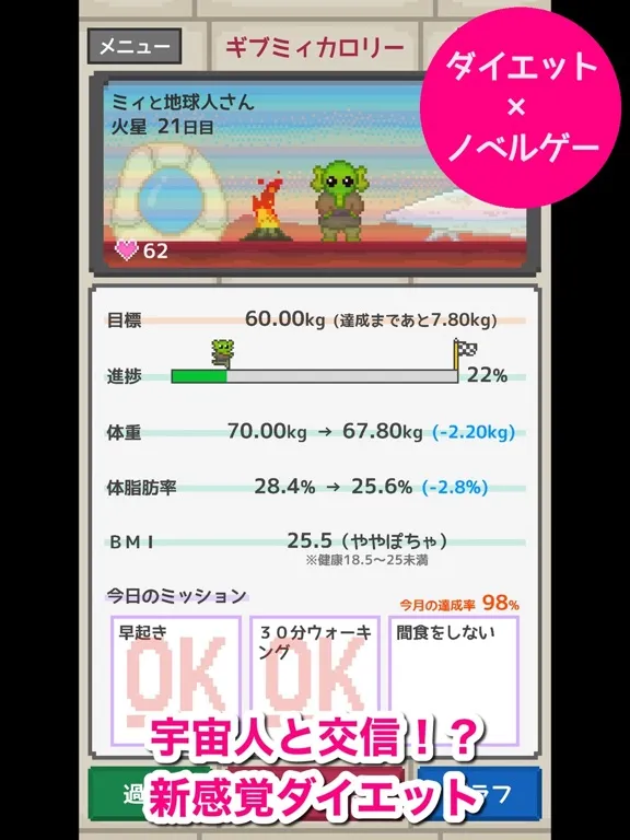ダイエットアドベンチャー！ギブミィカロリー iPad  Screenshots