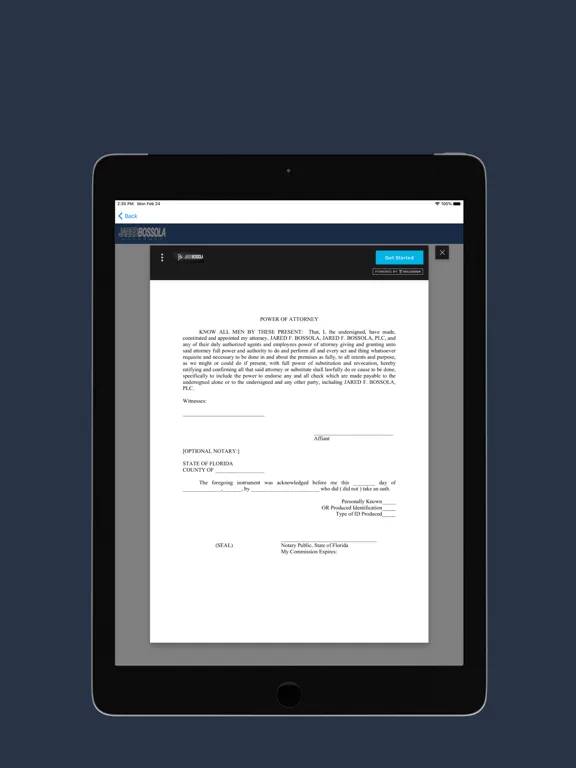 ภาพหน้าจอของ Attorney Portal iPad 