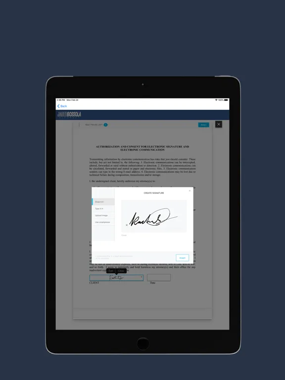 ภาพหน้าจอของ Attorney Portal iPad 