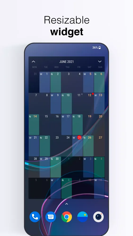 Nalabe Shift Work Calendar Screenshots