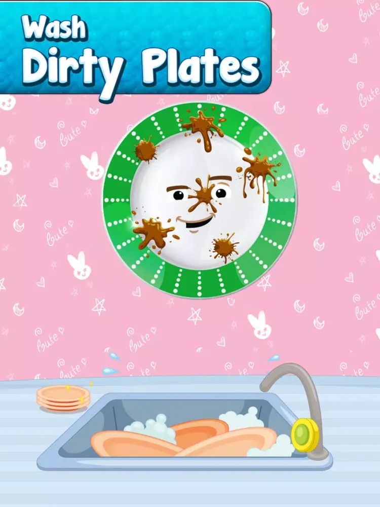 تصاویر Girl Dress Up Dish Washing Coloring : Free Games iPad 