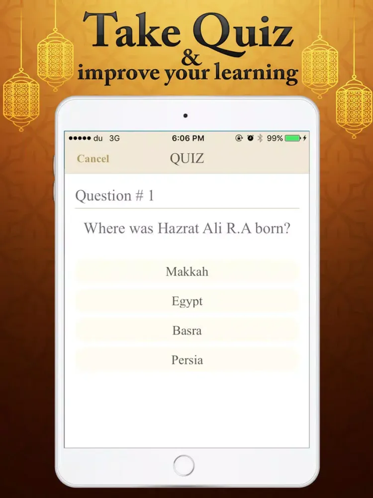 Hazrat Ali R.A's Biography History Quiz Quotes iPad  سکرین شاٹس