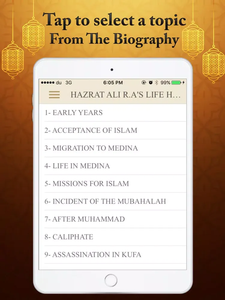 Hazrat Ali R.A's Biography History Quiz Quotes iPad  سکرین شاٹس
