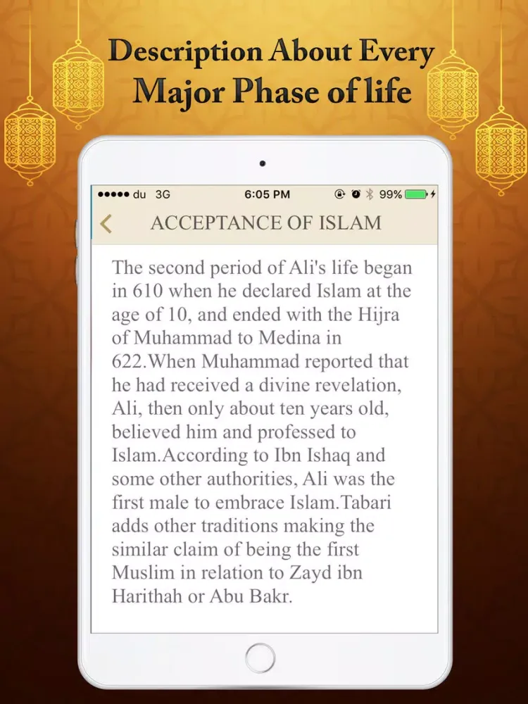 Hazrat Ali R.A's Biography History Quiz Quotes iPad  سکرین شاٹس