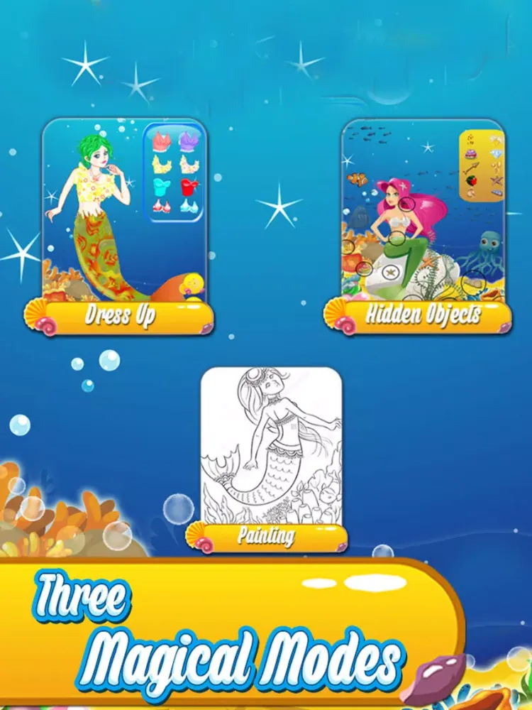 Enchanted Mermaid Dressup Mystery Hidden Objects and Painting - Game for kids toddlers and boys iPad  Ekran Görüntüleri