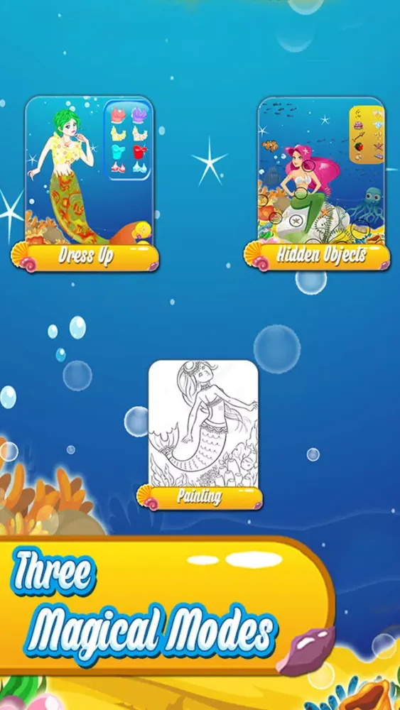 Enchanted Mermaid Dressup Mystery Hidden Objects and Painting - Game for kids toddlers and boys Ekran Görüntüleri
