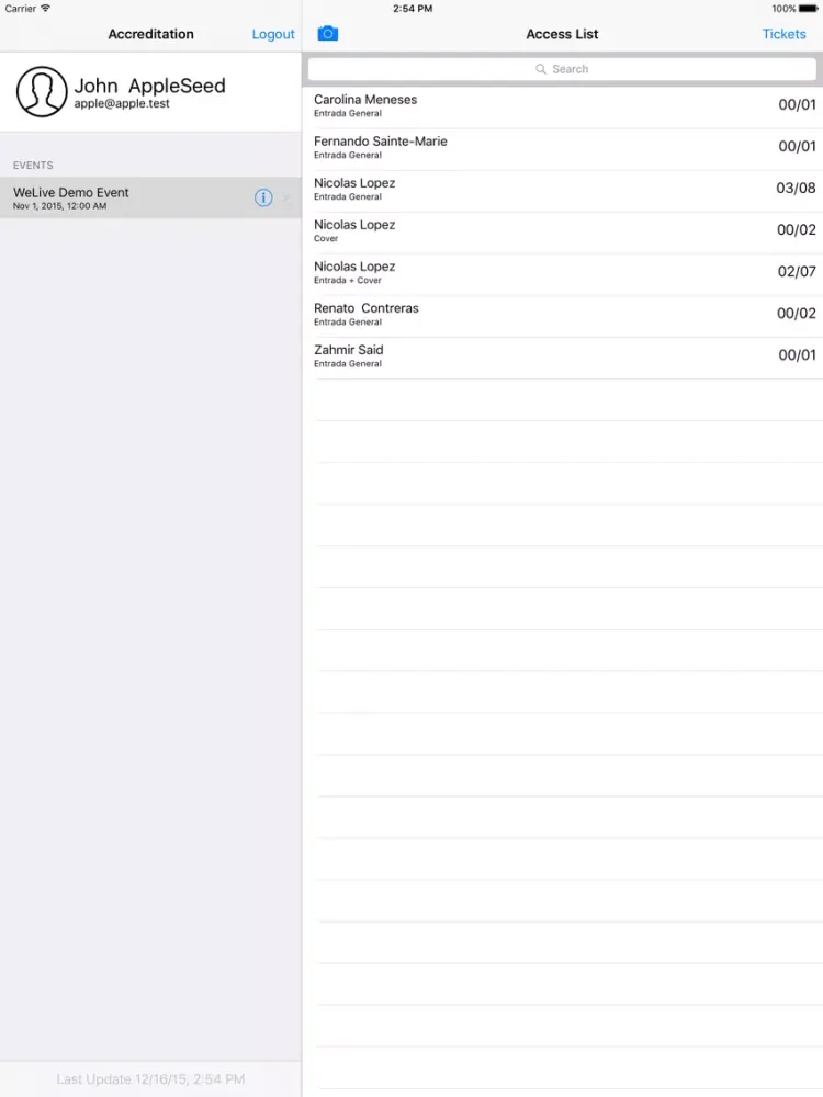 WeLive Admin iPad  Screenshots