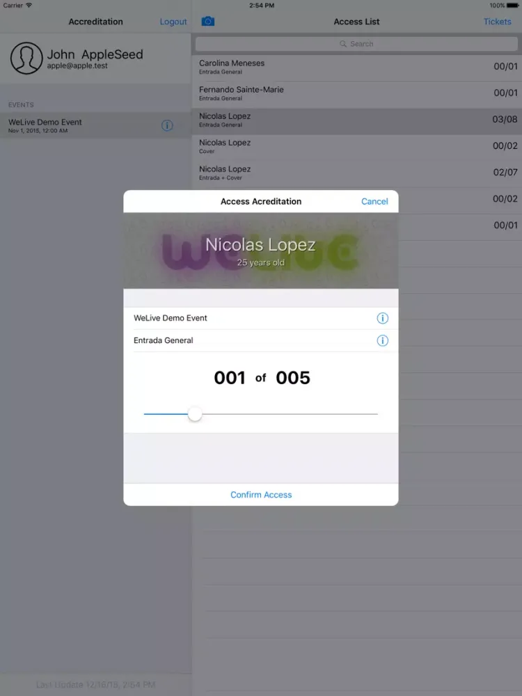 WeLive Admin iPad  Screenshots