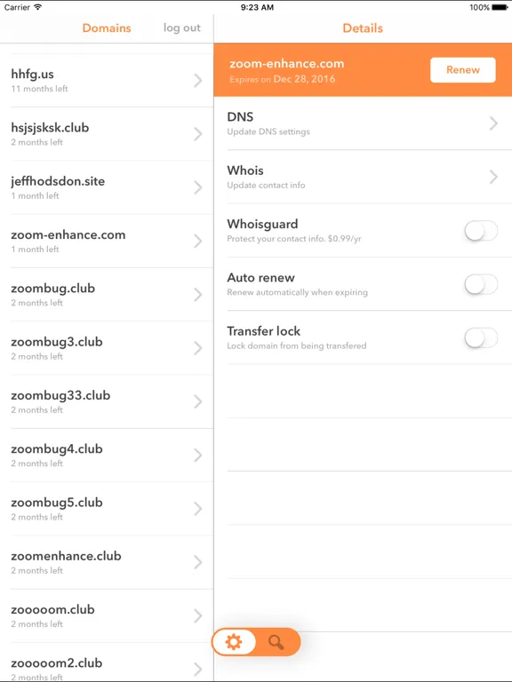 Namecheap iPad  スクリーンショット