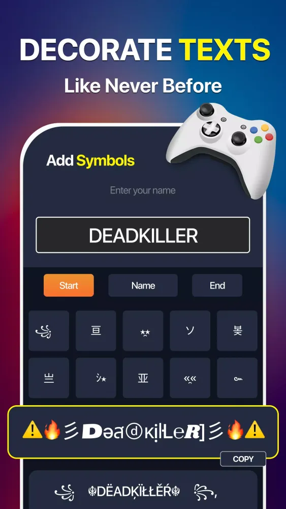 Capturas de pantalla de Nickname Generator Gaming name