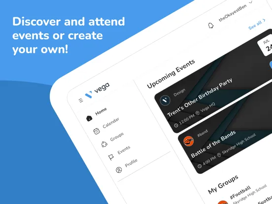 Скриншоты Vega: Events & Activities iPad 