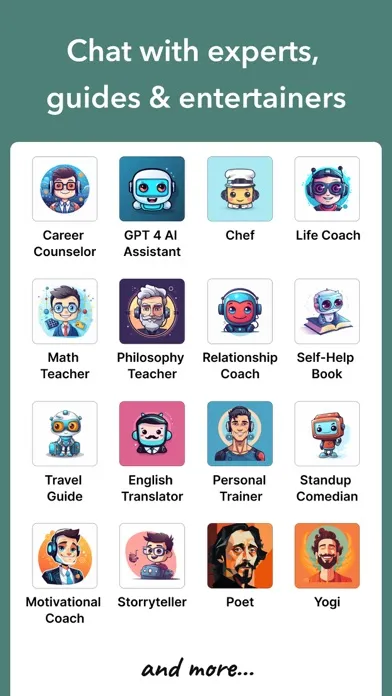 Zrzuty ekranu AI Personas & Characters