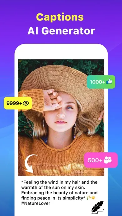 Capturas de tela do Captions Ai Caption Generator