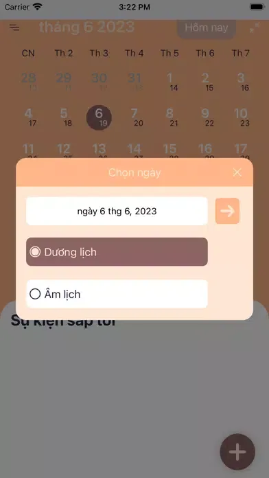 Capturas de tela do Âm lịch VN - Sự kiện