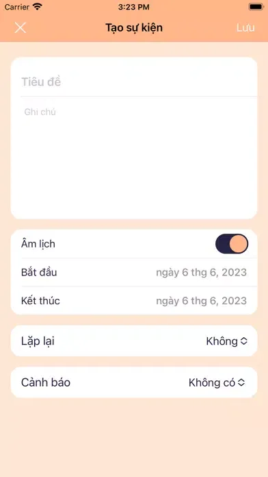 Capturas de tela do Âm lịch VN - Sự kiện