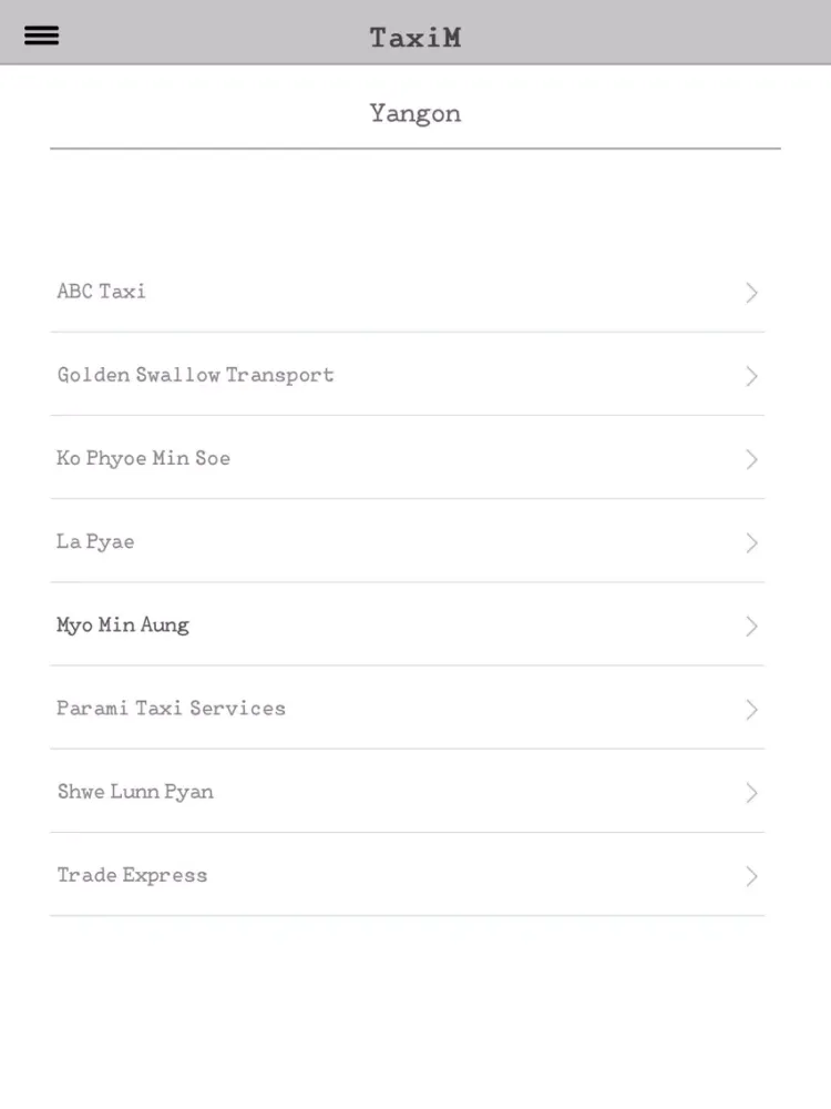 Taxi Myanmar iPad  スクリーンショット