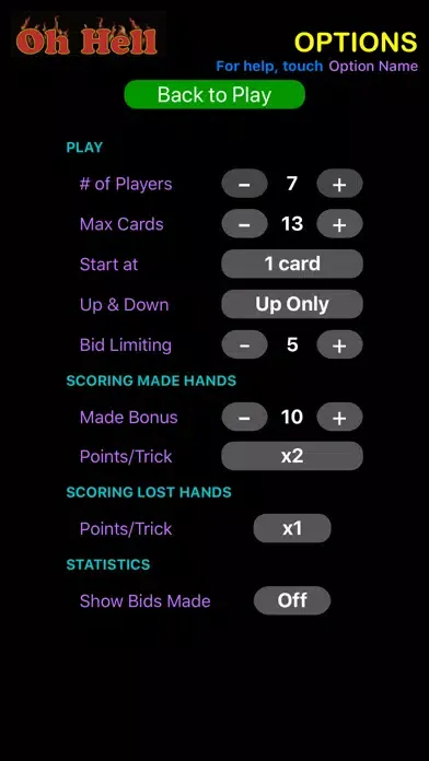 Oh Hell Scorekeeper سکرین شاٹس