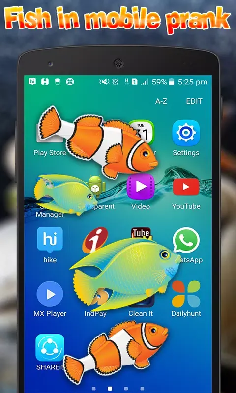 صور Fish in mobile touch Prank