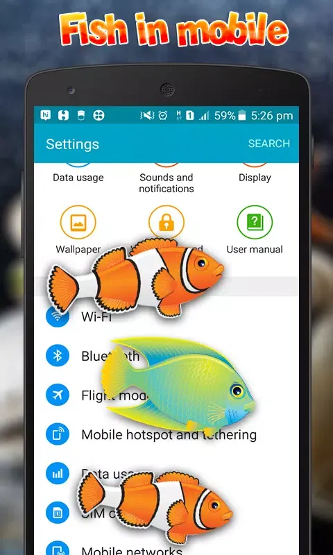 صور Fish in mobile touch Prank