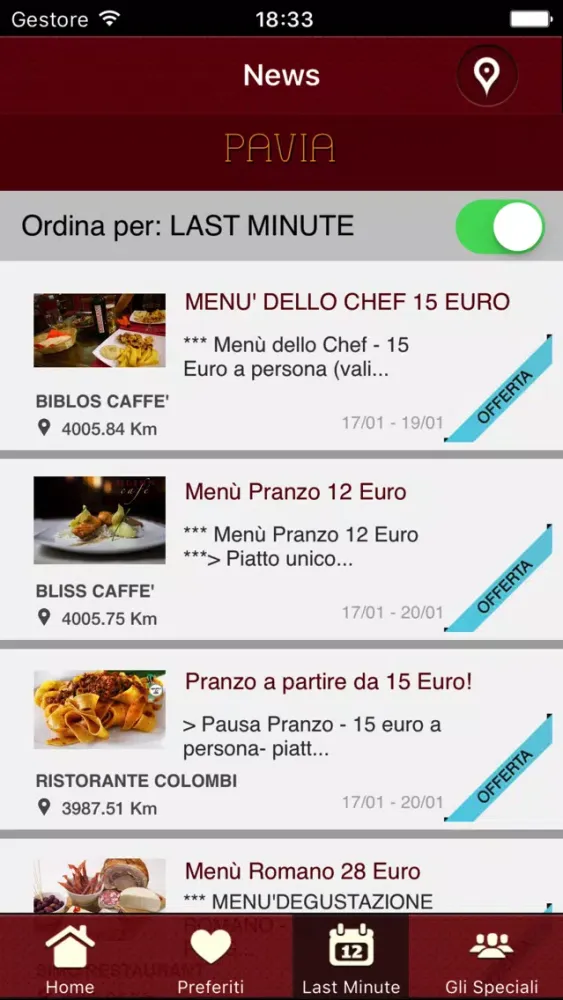 Capturas de pantalla de aperitivi & cene Pavia