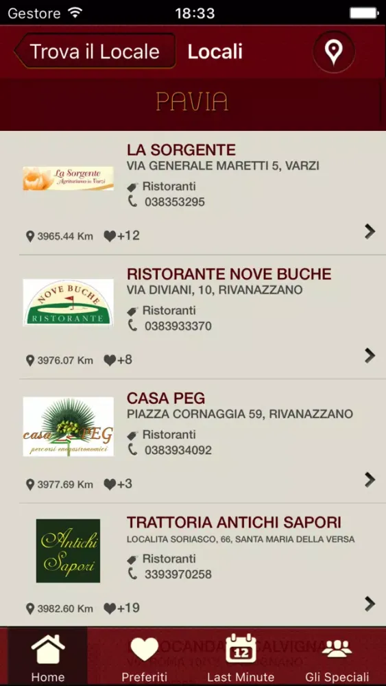 Capturas de pantalla de aperitivi & cene Pavia